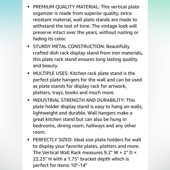 Black Scrollwork Wall Plate Rack - Picture 5 of 5